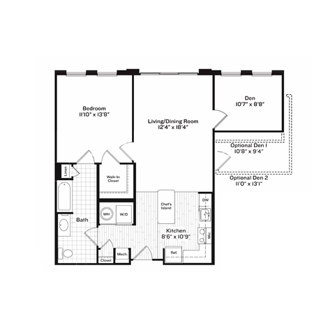 Compass 1 Floor Plan at Harbor Pointe, Bayonne, NJ, 07002